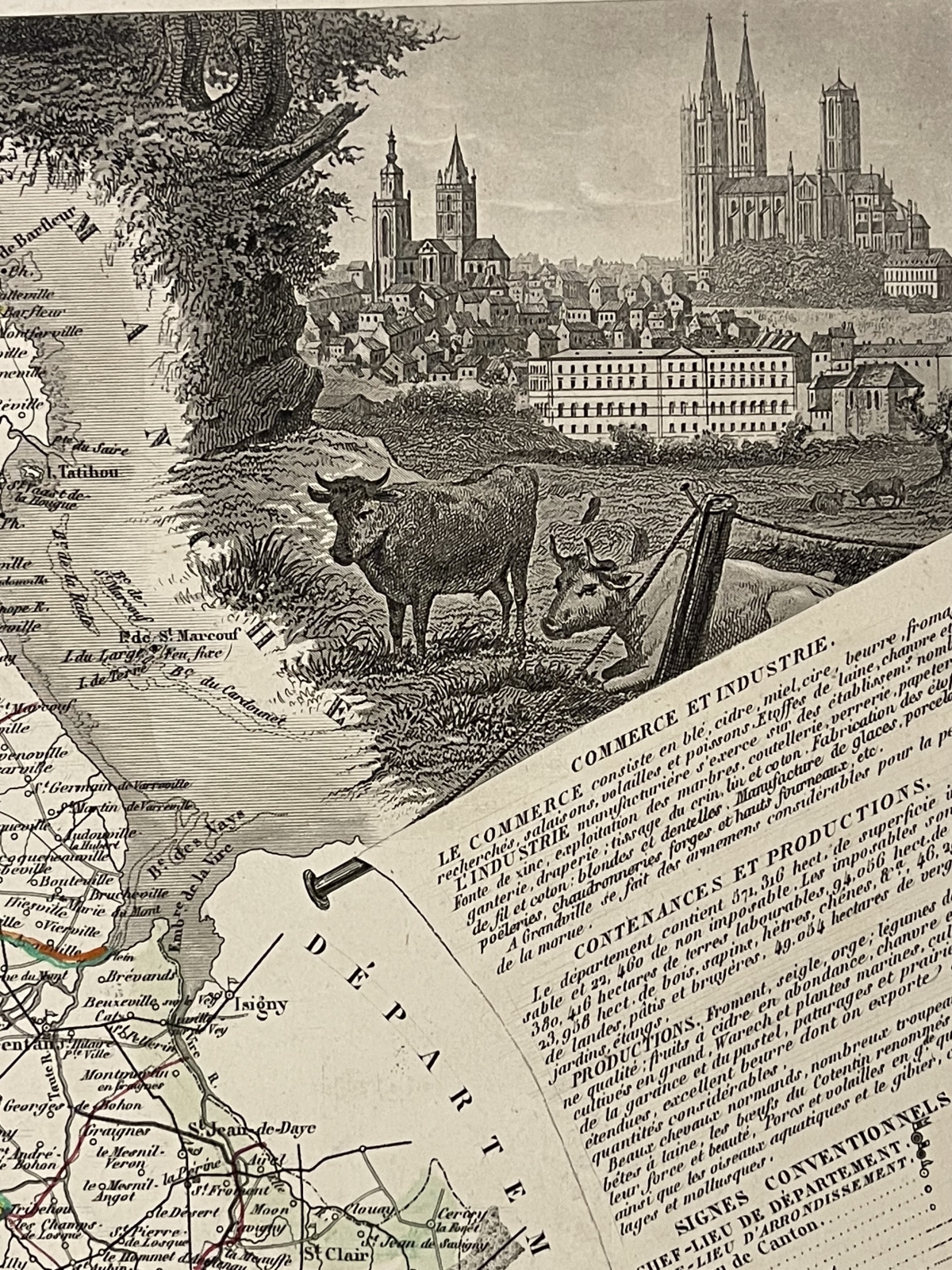 manche_departement_carte_originale_de_1850_normandie_france