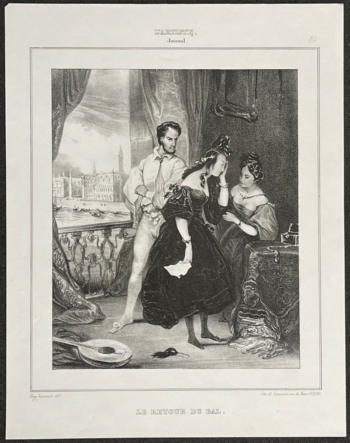 le_retour_du_bal_apres_tony_johannot_lithographie_originale_de_1831_france_danse