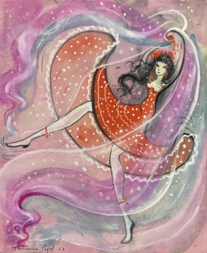espagne_la_danseuse_flamenco_aquarelle_signee_pujol_1977_france