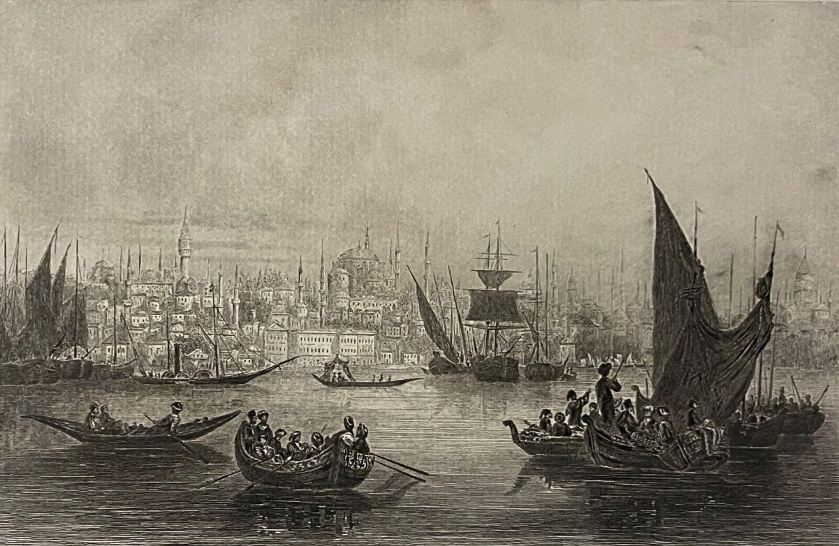 istanbul_turquie_le_bosphore_constantinople_gravure_de_1840_türkiye