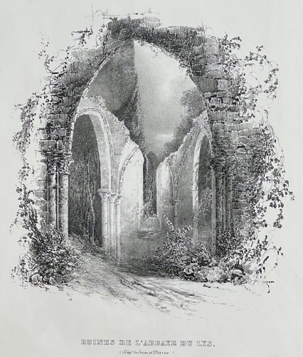 dammarie-les-lys_abbaye_royale_notre-dame_du_lys_vers_1840_france_lithographie