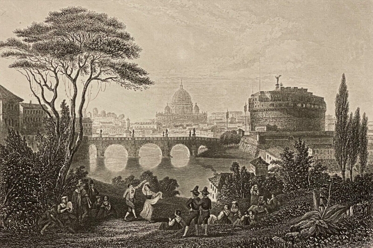 rome_ponte_saint-ange_italie_gravure_1838