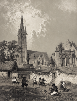 saint-jean-du-doigt_france_1865_breton_harvest_scene_church_and_fountain