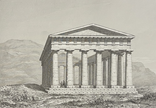 temple_de_segeste_italie_sicile_grave_par_lemaitre_vers_1849