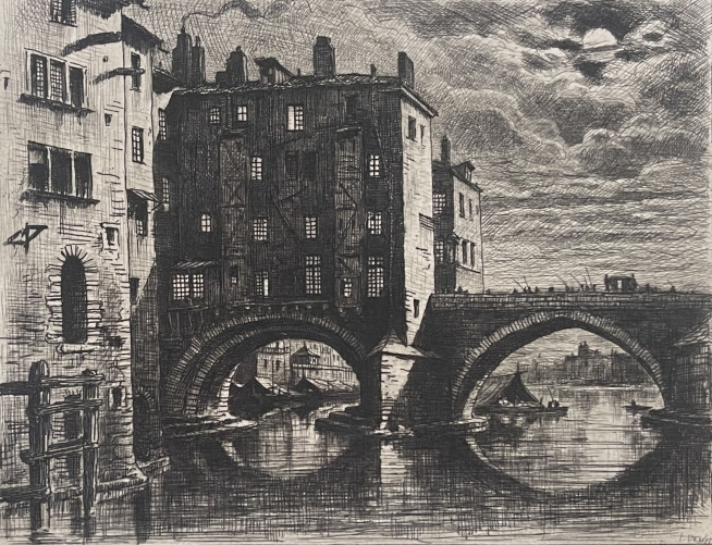 lyon_pont_du_change_1070-1842_cote_de_la_pescherie_pointe_seche_de_drevet_france