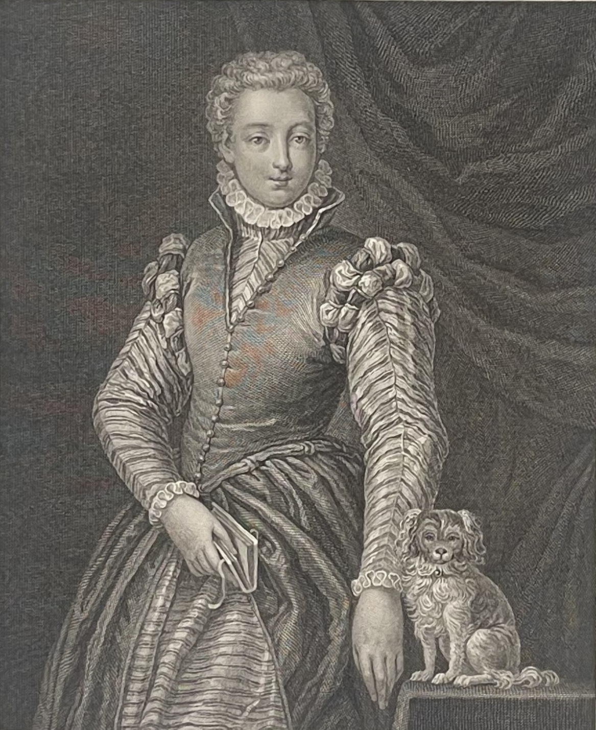 paolo_veronese_1528-1588_portrait_de_sa_fille_graveur_romanet_1786_italie_chien