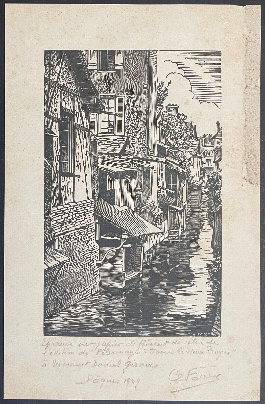 troyes_aube_charles_favet_1899-1982_epreuve_a_part_signee_avec_envoi_1949