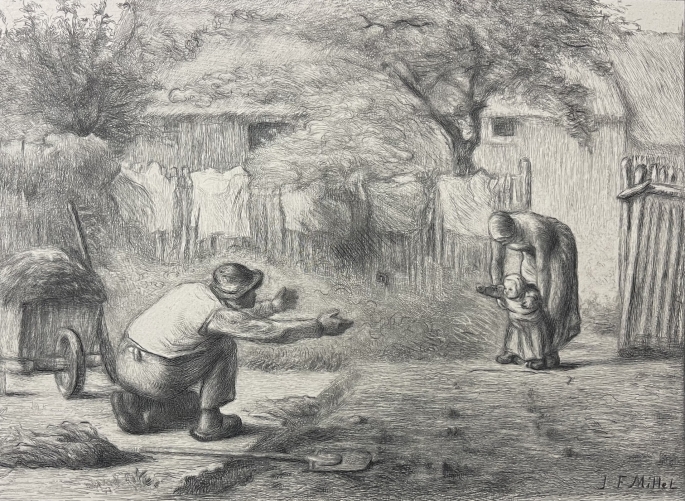 millet_les_premiers_pas_barbizon_par_cornillot_pointe_seche_1910_enfant_bebe