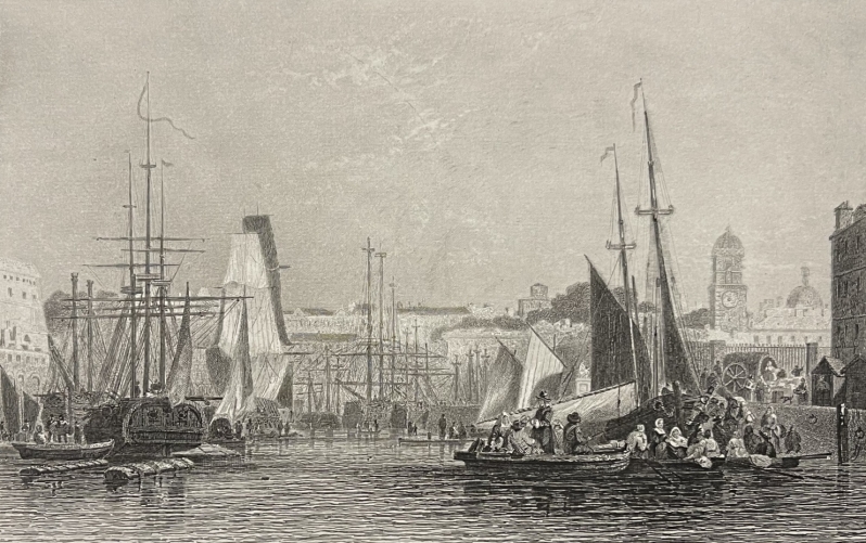 brest_finistere_bretagne_gravure_par_outwhaite_vers_1838_france