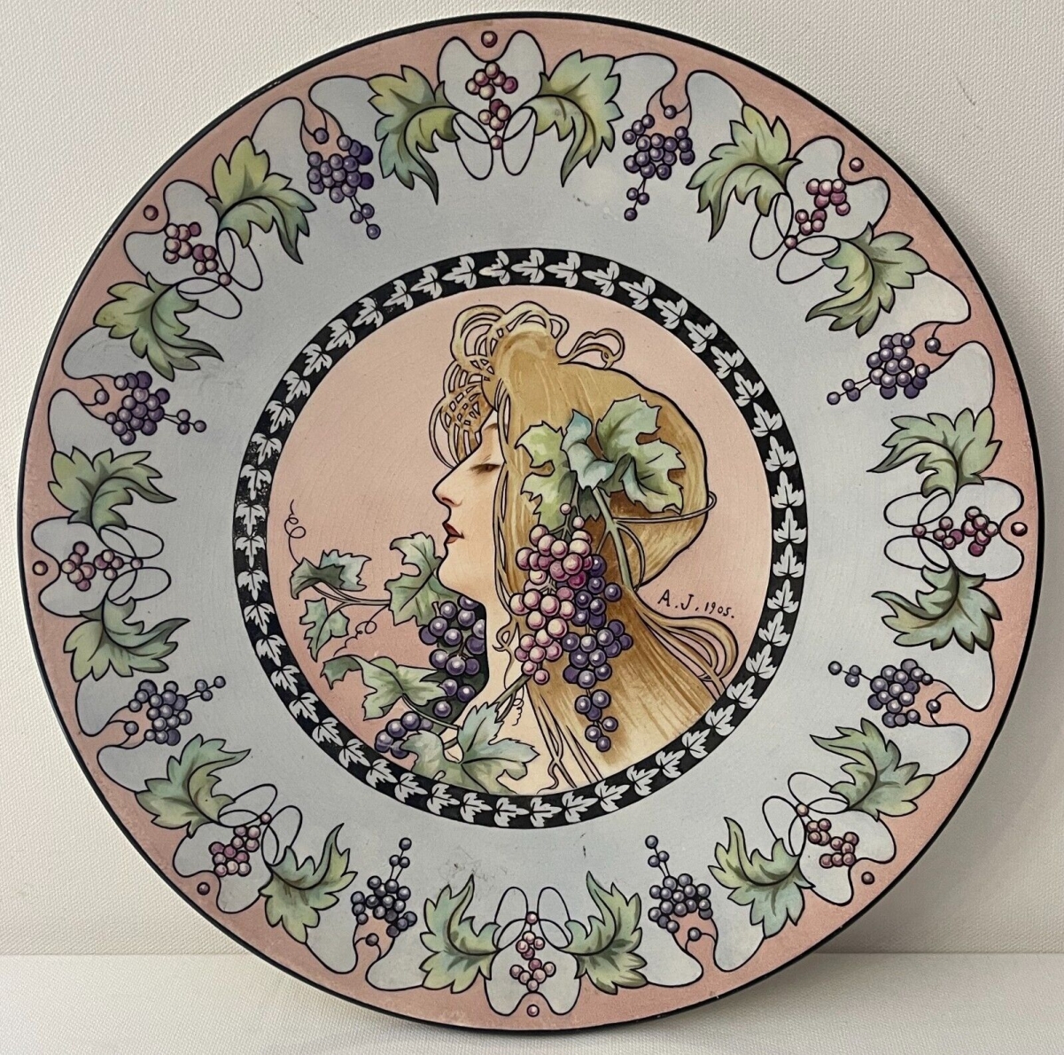 chinese_art_nouveau_plate_after_henri_privat_livemont_1905_woman_grapes