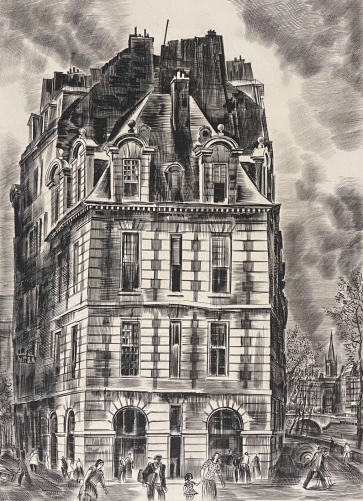 paris_maison_place_du_pont_neuf_seine_paris_par_albert_decaris_1949_france