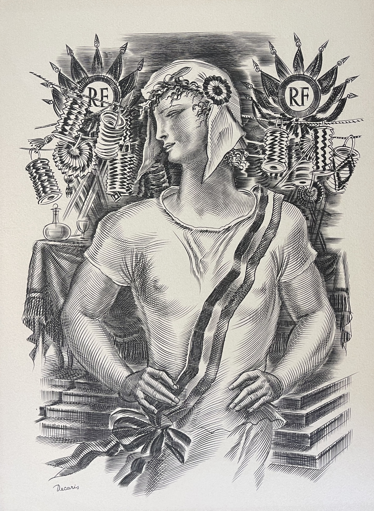 la_republique_gravure_au_burin_d_albert_decaris_1901-1988_vers_1949_france