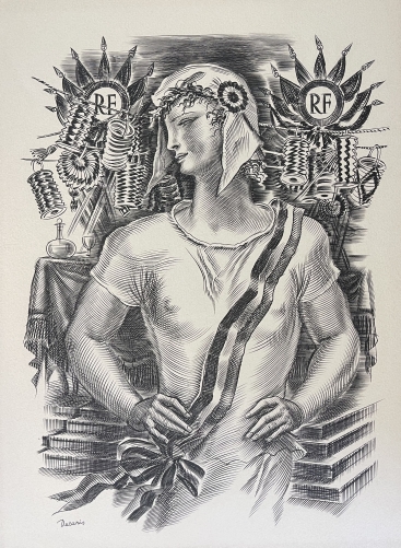 la_republique_gravure_au_burin_d_albert_decaris_1901-1988_vers_1949_france