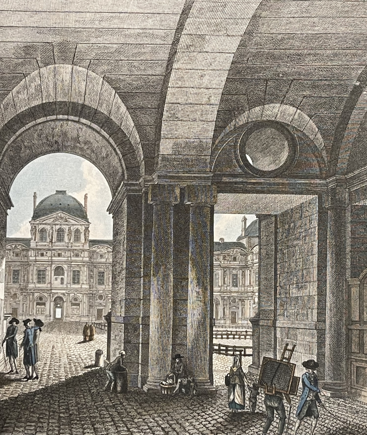 paris_le_guichet_et_la_cour_du_louvre_par_meunier_1576-1808_vente_de_peintures