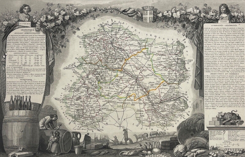 marne_departement_carte_originale_de_1850_france