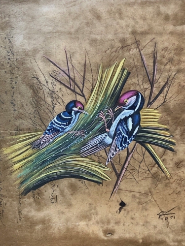 miniature_qajar_ou_indienne_xxeme_india_oiseaux