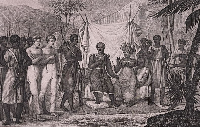 mali_le_roi_bambara_mansong_kulibali_de_tombouctou_et_la_reine_gravure_1820