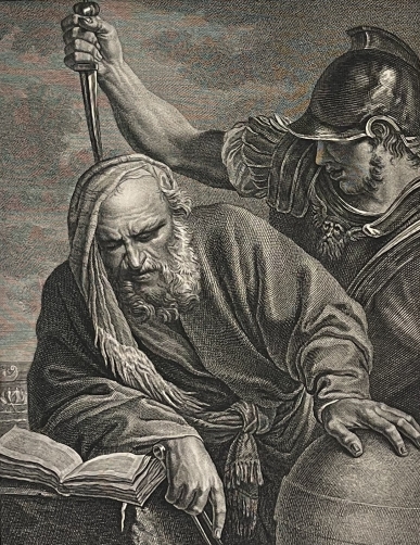 la_mort_d???_archimede_gravure_de_1786_ecole_lombardie_pier_francesco_mola_italie