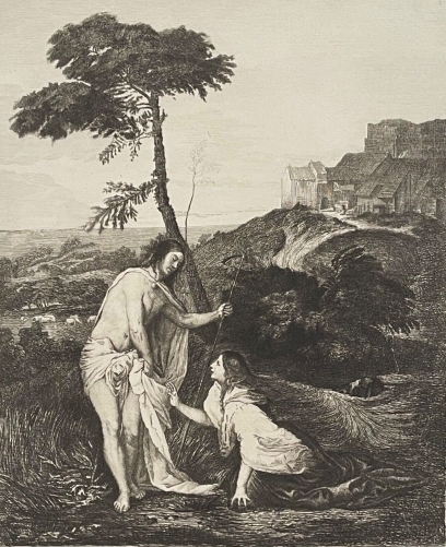 titien_le_christ_et_la_madeleine_dapres_l__lenain_pointe_seche_xix_vers_1880