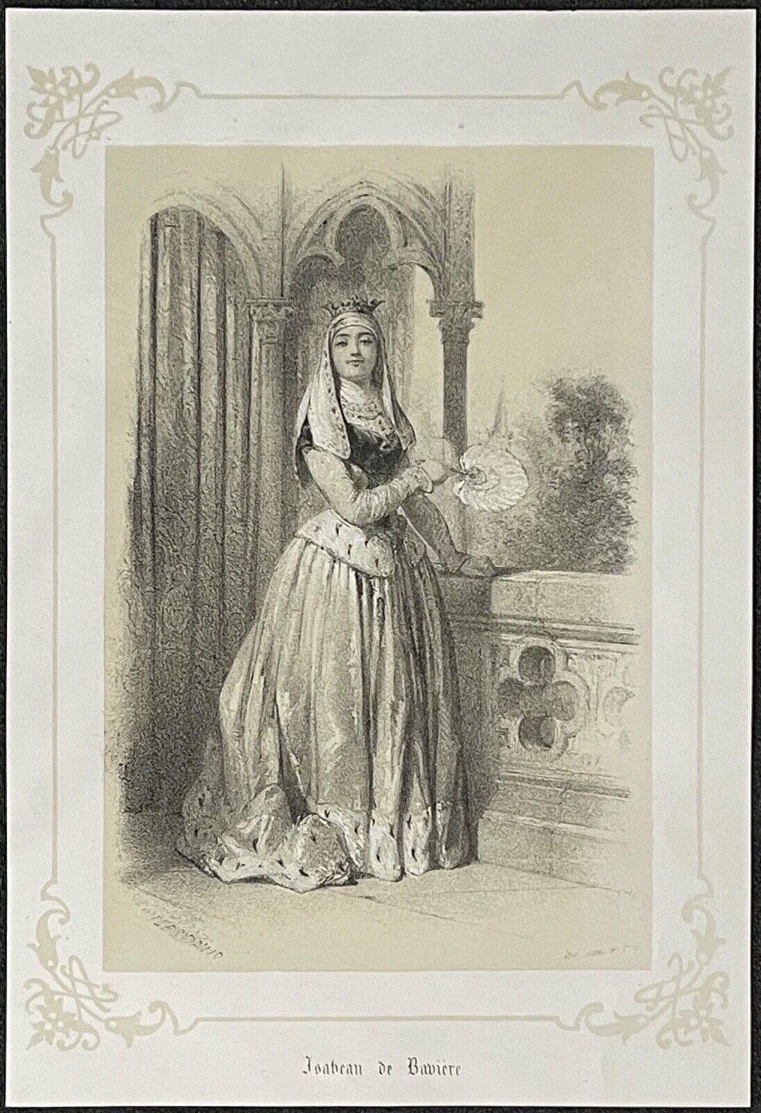 isabeau_de_baviere_1370-1435_reine_de_france_lithographie_de_1848_xixe