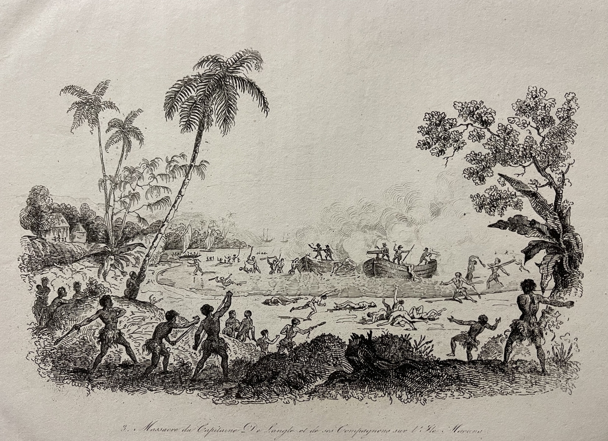 tutuila_maouna_c1836_captain_de_langle_massacre_antique_print_american_samoa