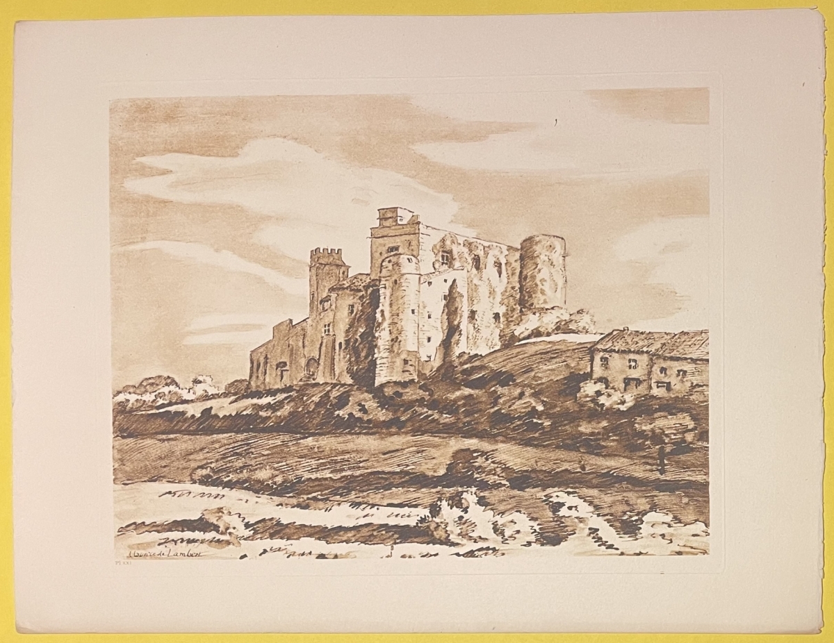 lourmarin_le_chateau_vaucluse_gravure_vers_1942_provence_france_europe
