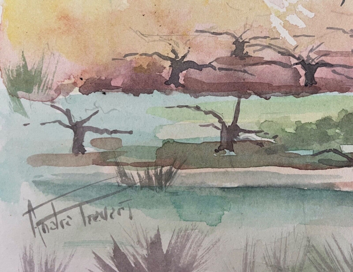 village_de_provence_grande_aquarelle_signee_andre_trevert_vers_1990