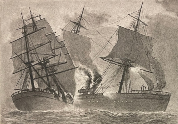 bataille_bateau_vapeur_contre_voilier_trois_mats_dessin_de_1874_anonyme_marine