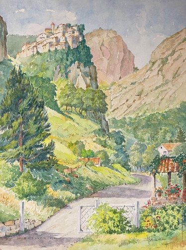 peillon_village_perche_des_alpes-maritimes_provence_aquarelle_c_1938_france