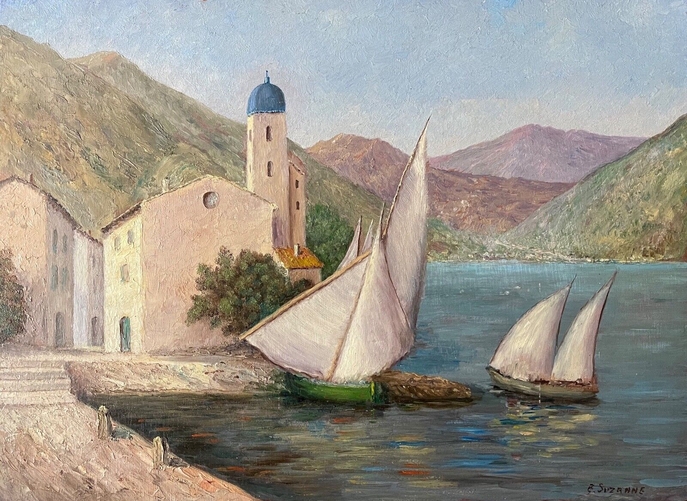 port_alpes_italie_acrylique_sur_bois