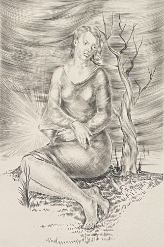 femme_a_la_lampe_a_huile_gravure_de_marc_dautry_1930-2008_vers_1968_france