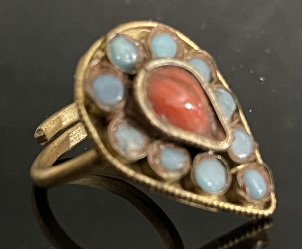 afghanistan_bague_vers_1960_bijoux_ethnique_afganistan_rouge_et_bleu