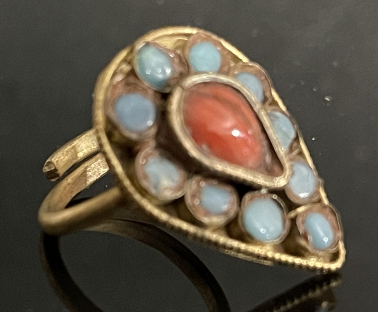 afghanistan_bague_vers_1960_bijoux_ethnique_afganistan_rouge_et_bleu