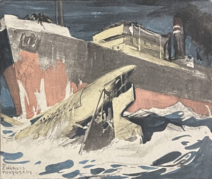 hms_ariel_detruisant_le_sous-marin_allemand_u12_mars_1915_aquatinte_1920