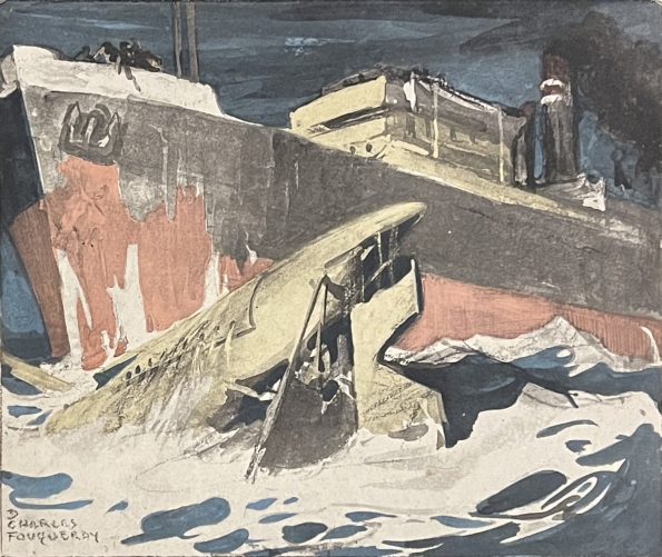 hms_ariel_detruisant_le_sous-marin_allemand_u12_mars_1915_aquatinte_1920