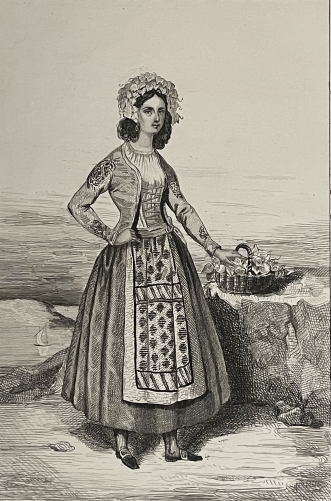 italie_femme_dischia_gravure_de_1834_naples_campanie_ischia_iles_phlegreennes