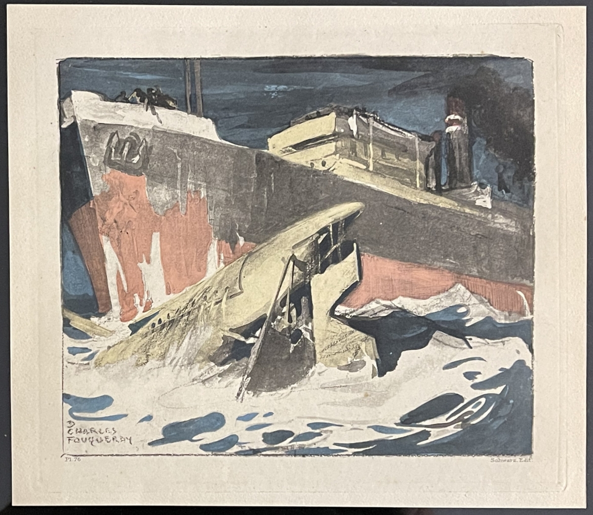 hms_ariel_detruisant_le_sous-marin_allemand_u12_mars_1915_aquatinte_1920
