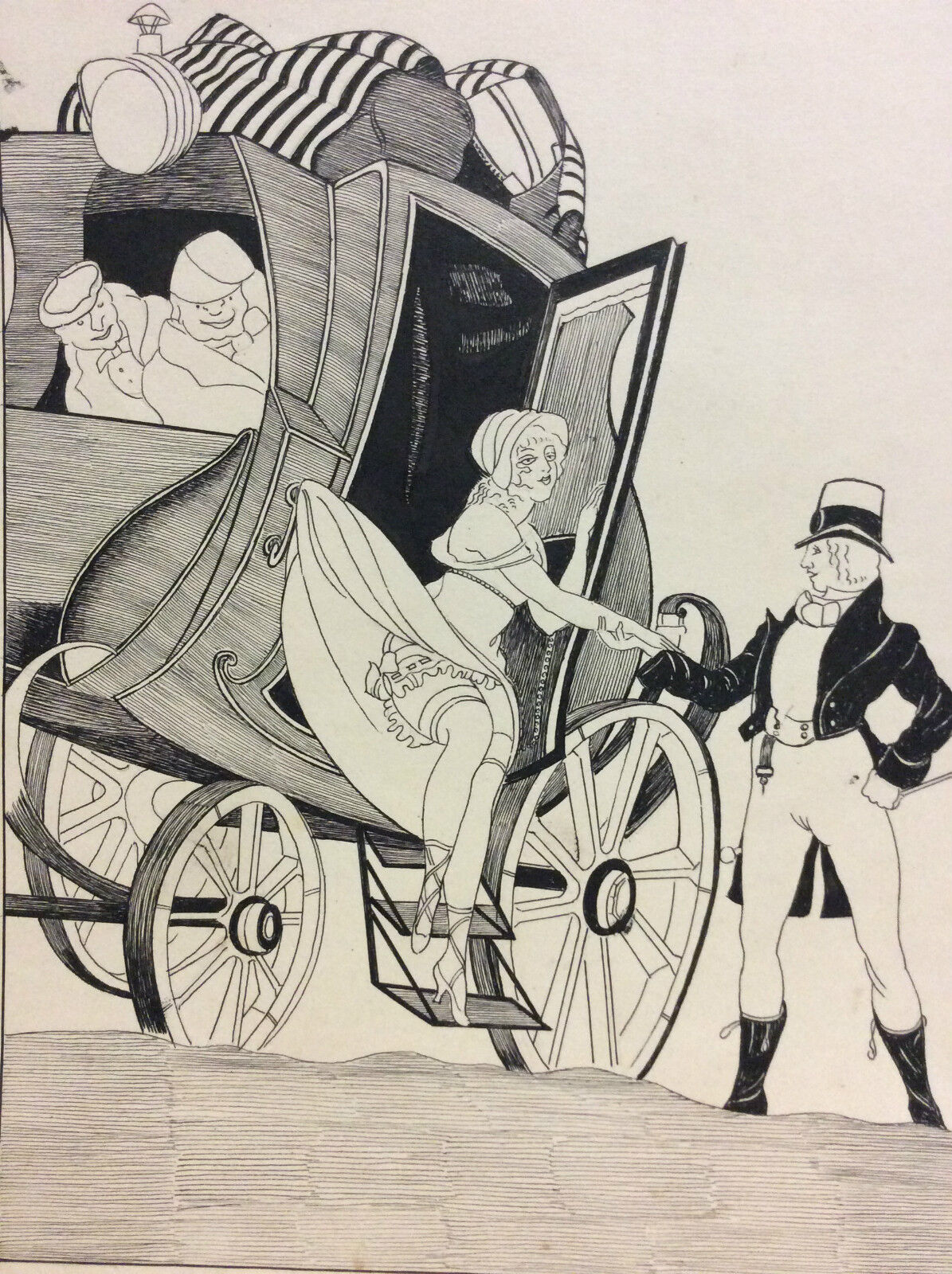 encre__charmante_arrivee,_anonyme_milieu_xxe__diligence,_carrosse,_transport