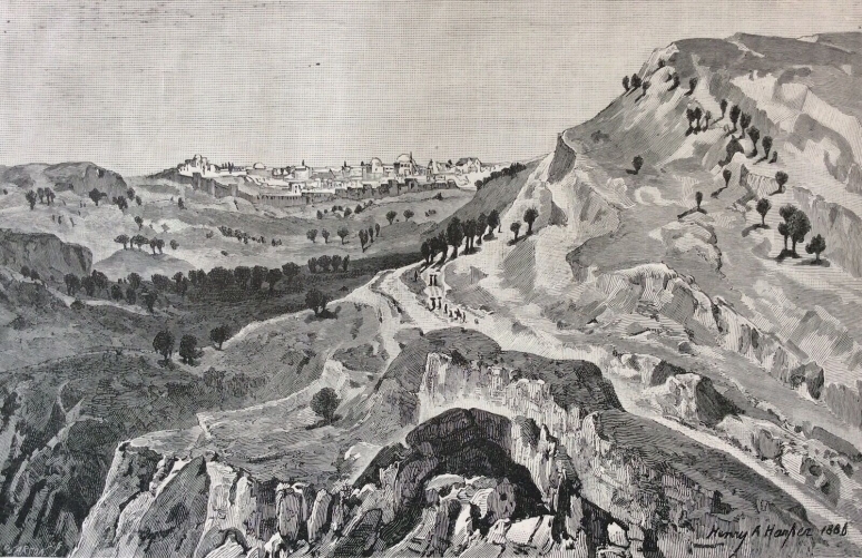 israel,_palestine__jerusalem_vue_du_chemin_de_bethanie__lithographie_1892_