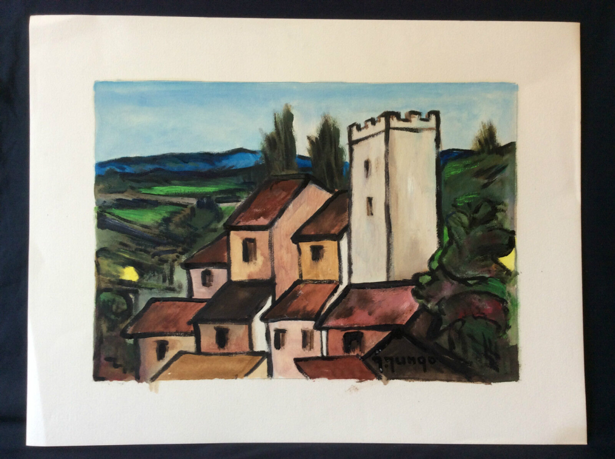 expressionniste__peinture_sur_papier_paysage_signee_jungo_2e_moitie_xxe_