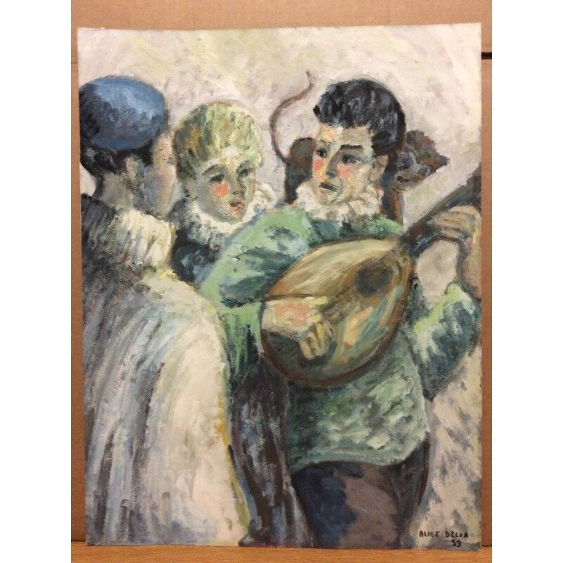 le_joueur_de_mandoline_alice_delor__peinture_sur_papier_1959_
