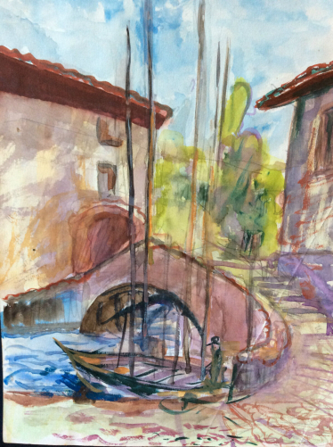 marine__provence,_port__aquarelle_signee_jourdan__france_