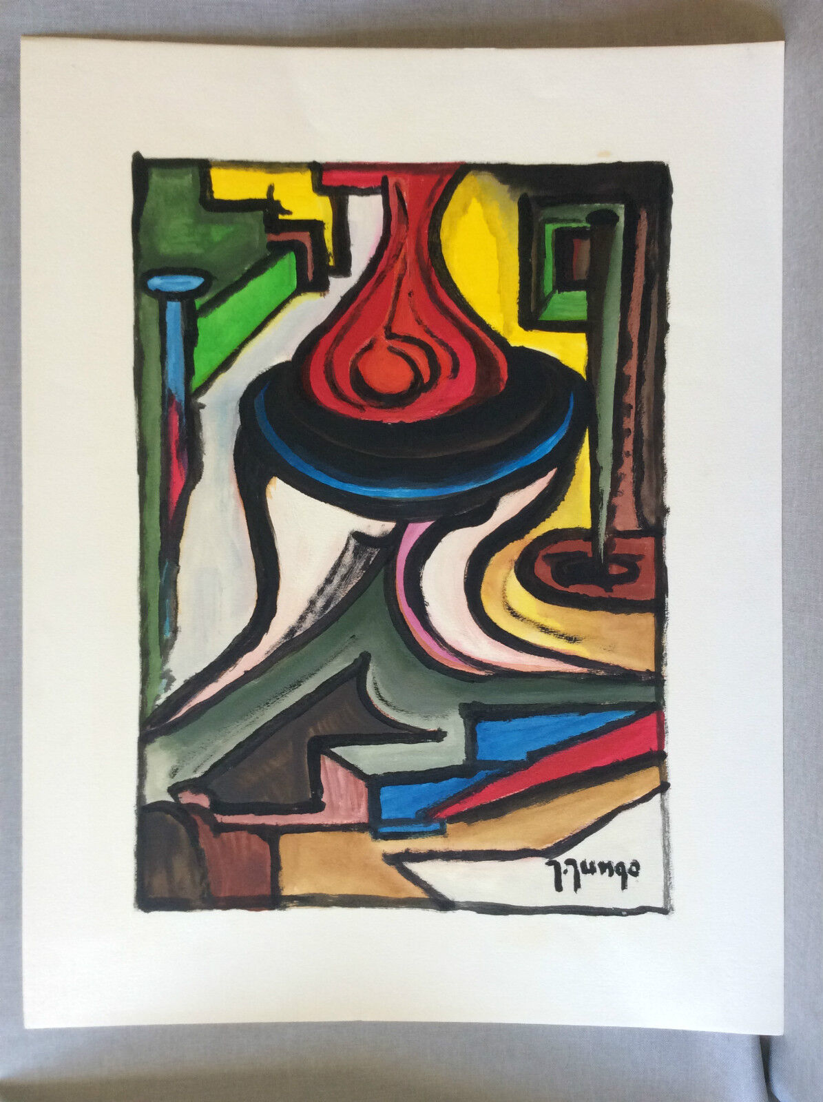 expressionniste__gouache,_signee_jungo,_2eme_moitie_xxeme_