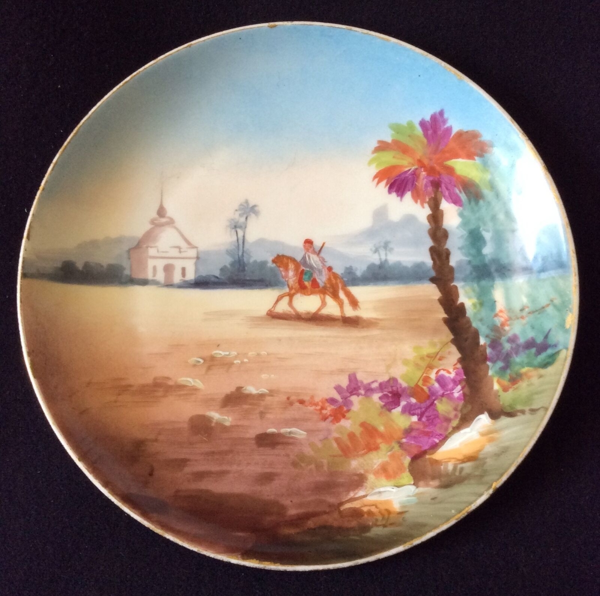 assiette_orientaliste_debut_xxe_cavalier_arabe