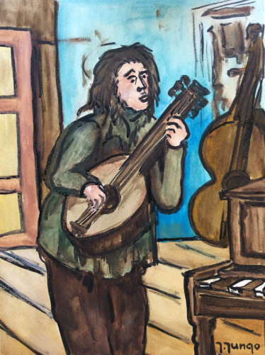 expressionniste__musicien,_gouache__jungo_2eme_moitie_xxeme_