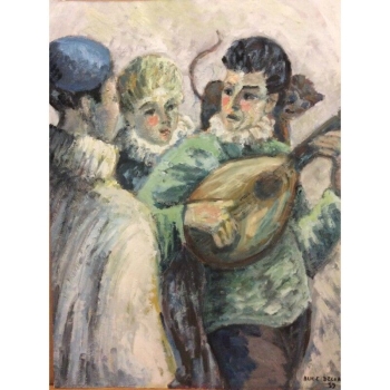 le_joueur_de_mandoline_alice_delor__peinture_sur_papier_1959_