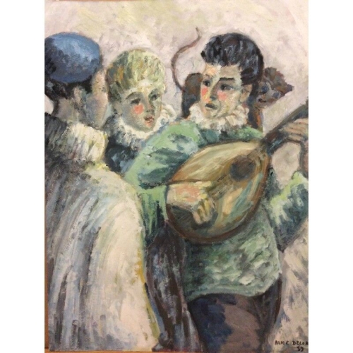 le_joueur_de_mandoline_alice_delor__peinture_sur_papier_1959_