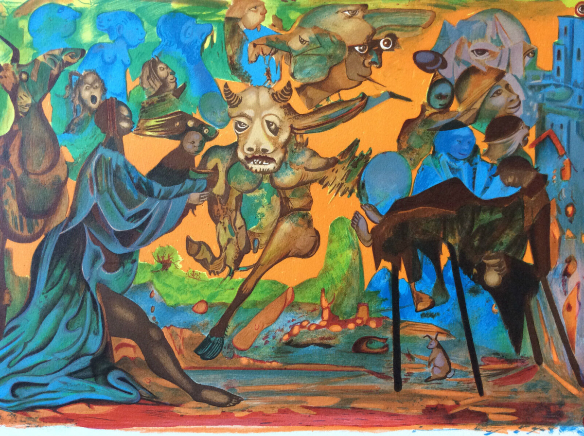 georges_brassens__lithographie_originale_en_couleur__illustration_pierre_cadiou_