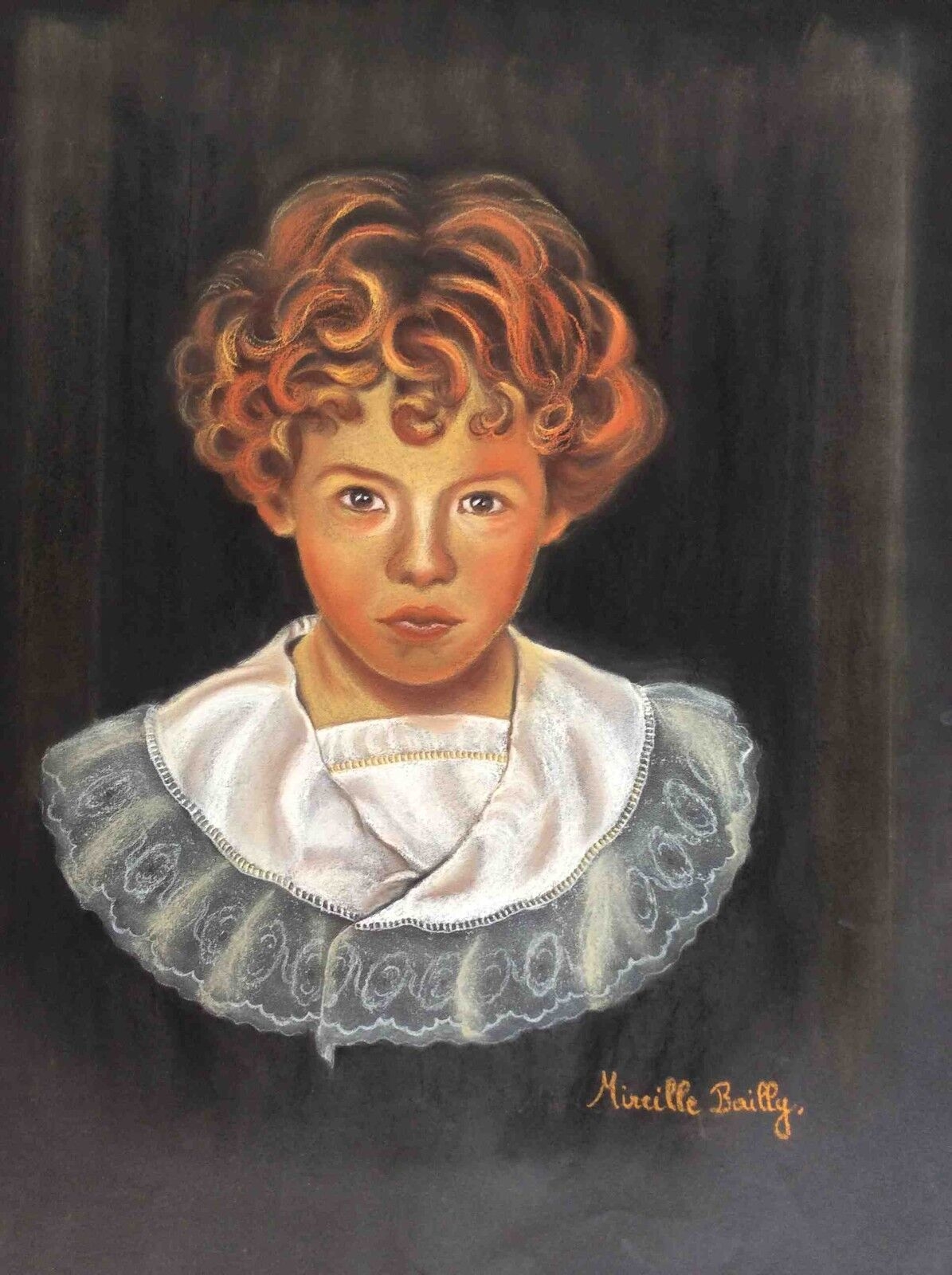 superbe_et_grand_pastel__portrait_de_petite_fille_