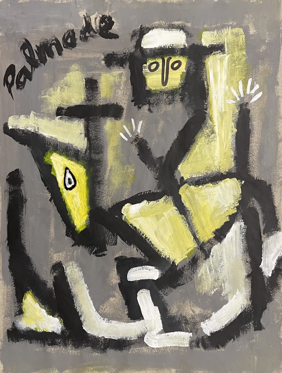 le_cheval_a_bascule_art_brut_acrylique_sur_calque_1990_jouet_enfant